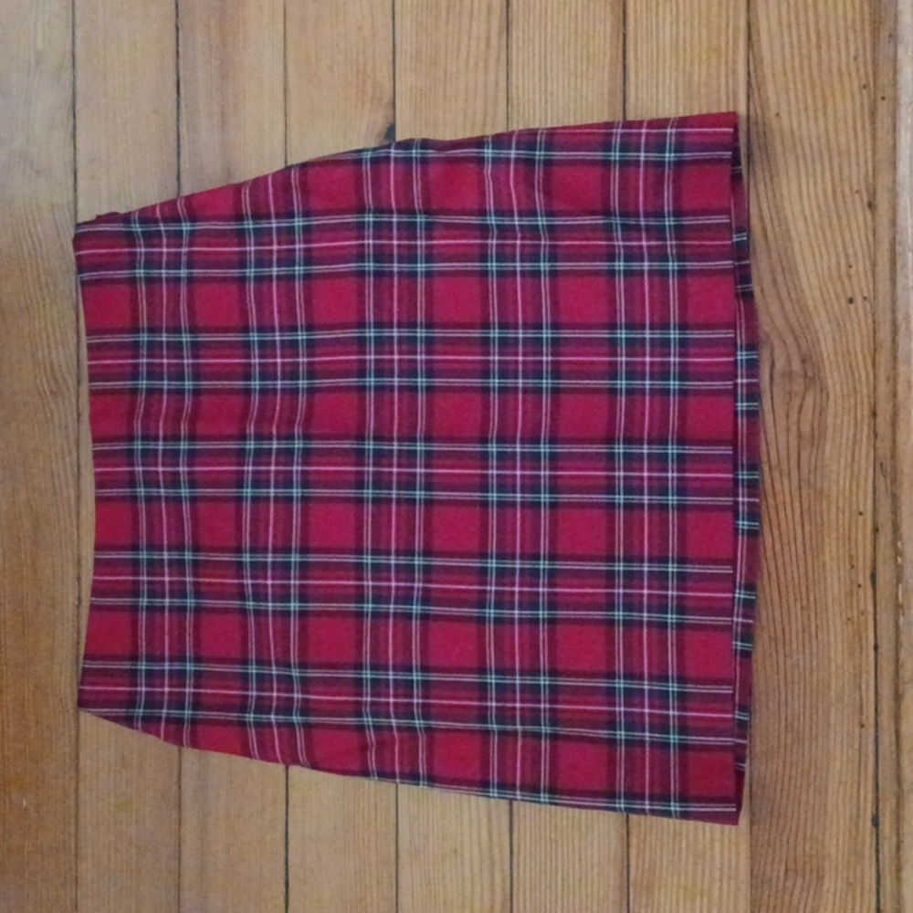 NWOT Talbots Red Plaid Pencil Skirt